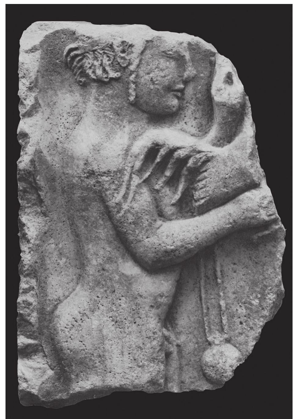 Figure 1. Archaic grave relief from Kos town. Kos Museum no. 30 (© Ministry of Culture and Sports/Ephorate of Antiquities of Dodecanese/Archaeological Receipts Fund). 