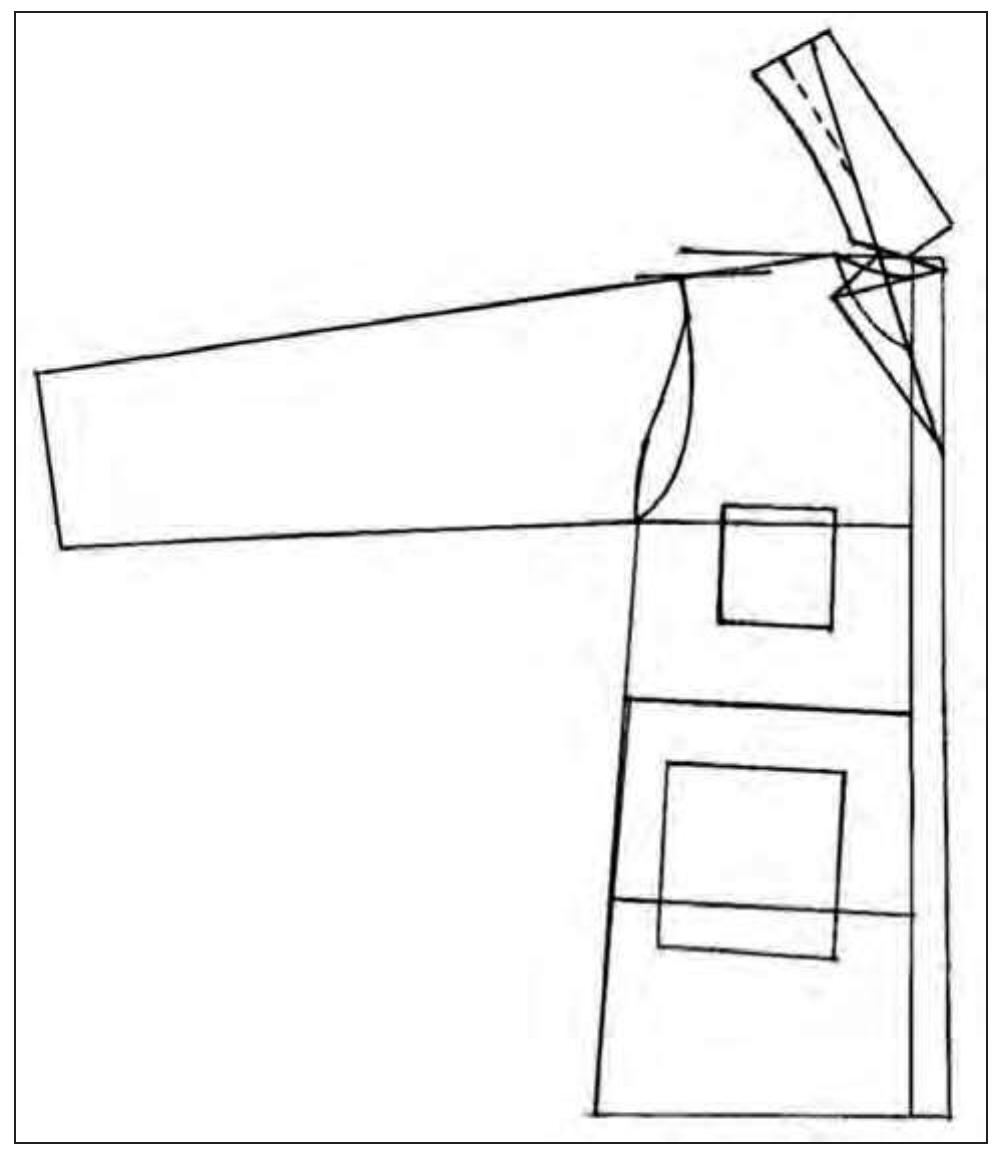 The basic patterns of the work uniform for front and back