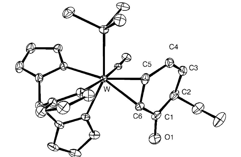 X-ray crystal structure of tpw(no)(pmes)(17?- 2-