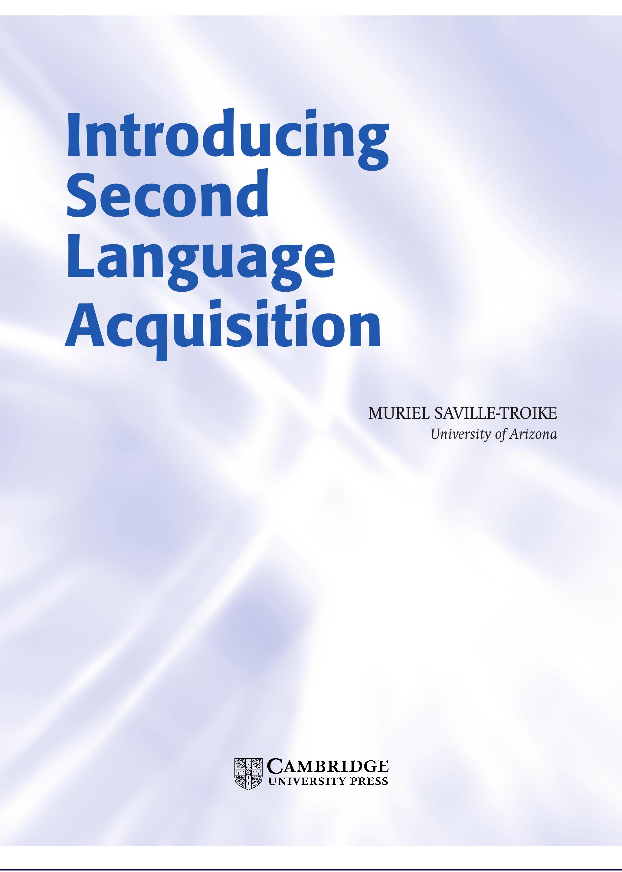 PDF) Introducing Second Language Acquisition