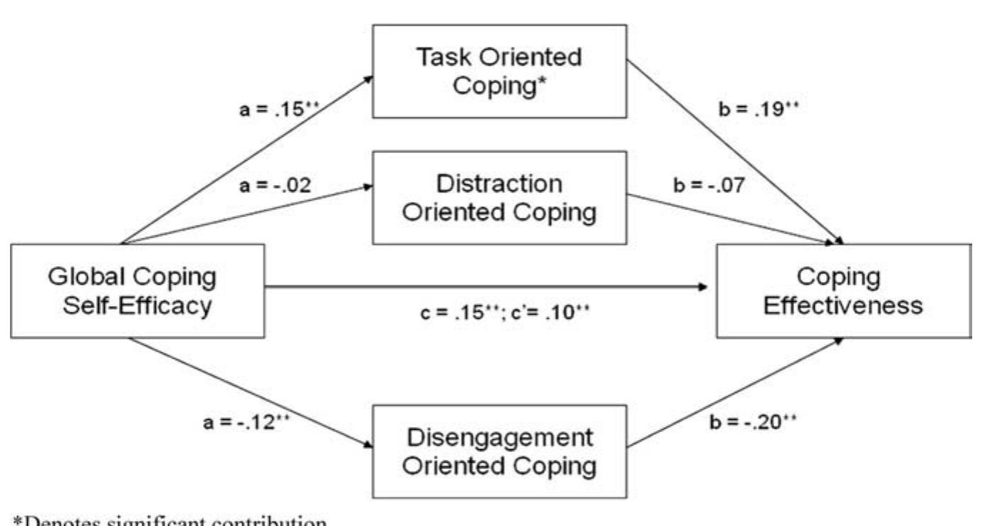 Mediation model of global coping self-efficacy of athletes