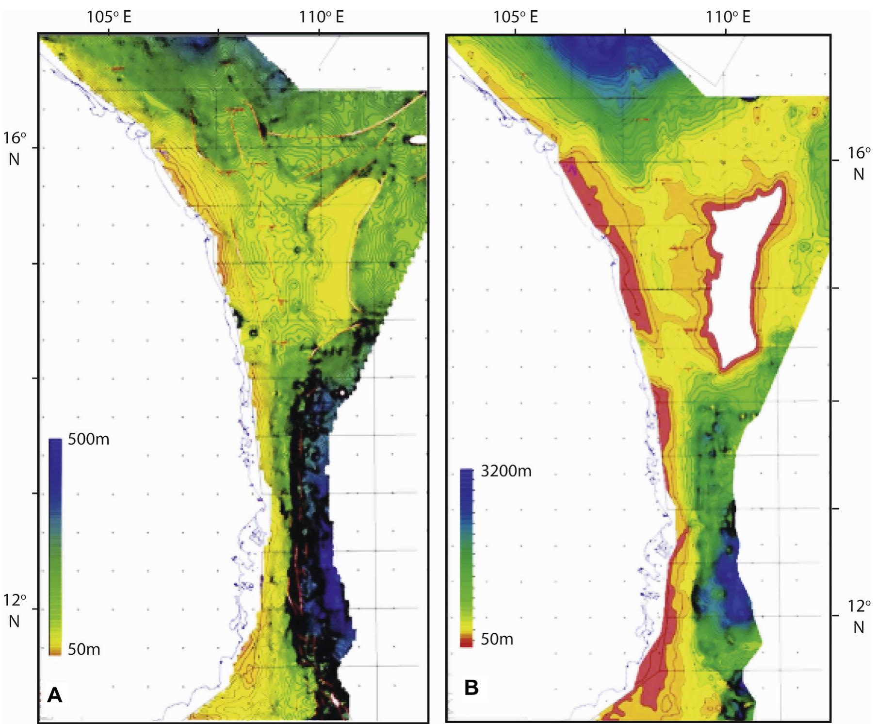 Depth Structuremap Image Structural map of the continental shelf of central vietnam.