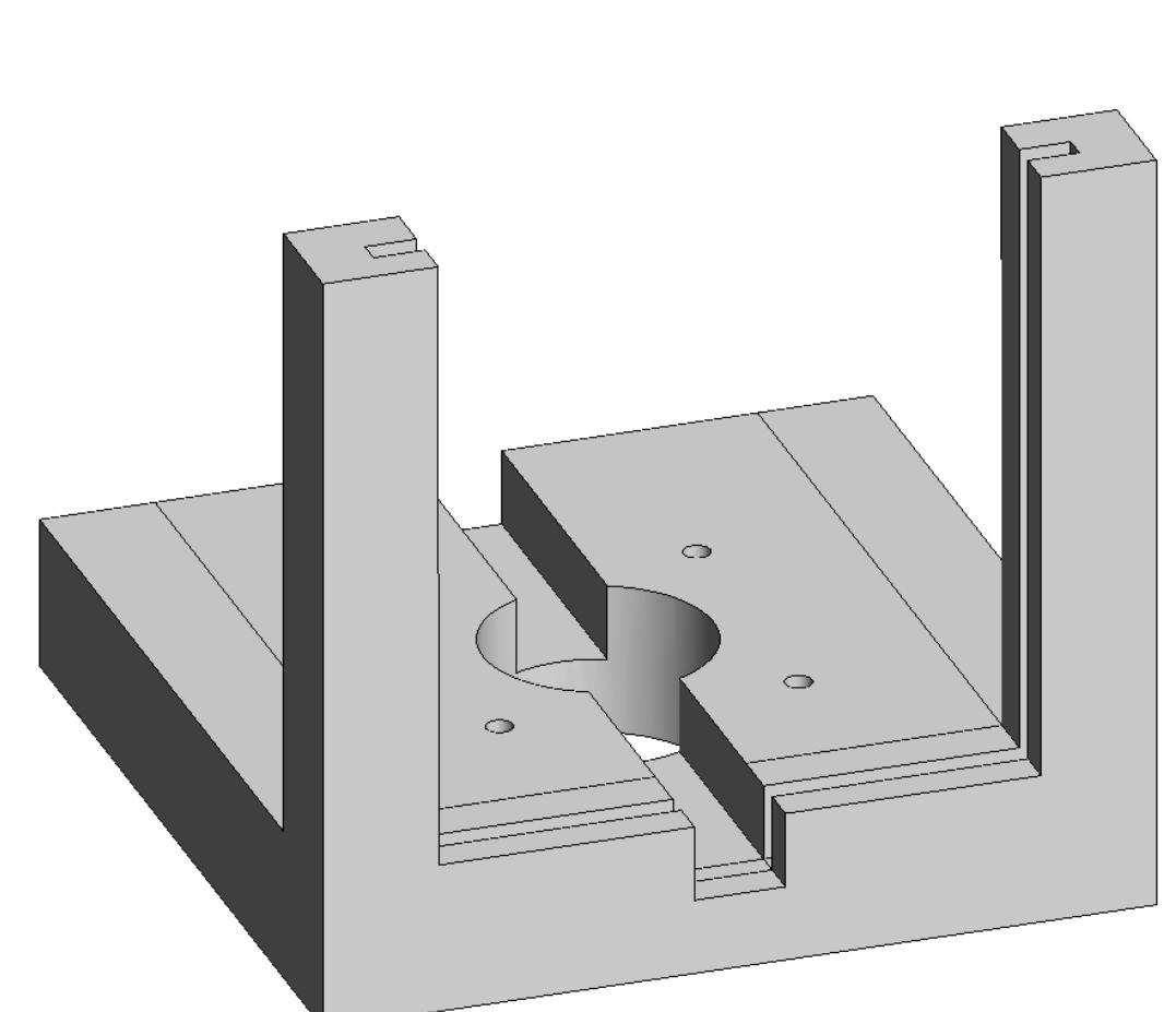 3d model of the wide-spacing microstrip patch array mount.