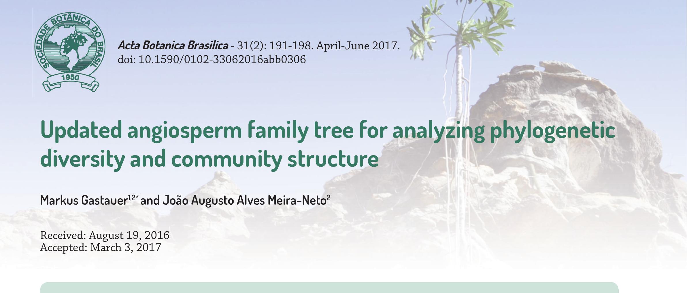 (PDF) Updated angiosperm family tree for analyzing phylogenetic ...