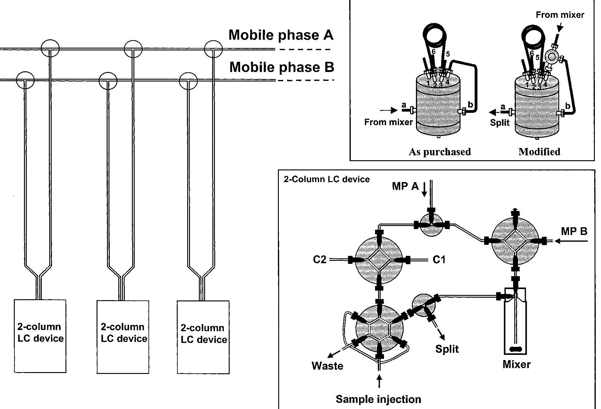 Schematic diagram of the multiple-capillary lc system for