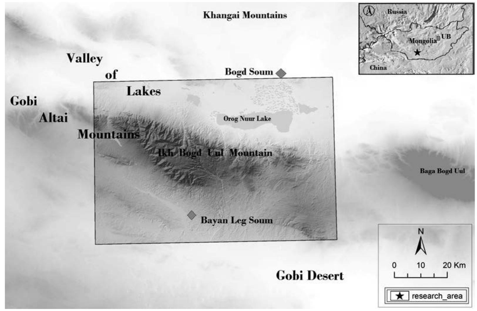 Figure 4.1. Research area, place names, and geographic terms mentioned in the text. 