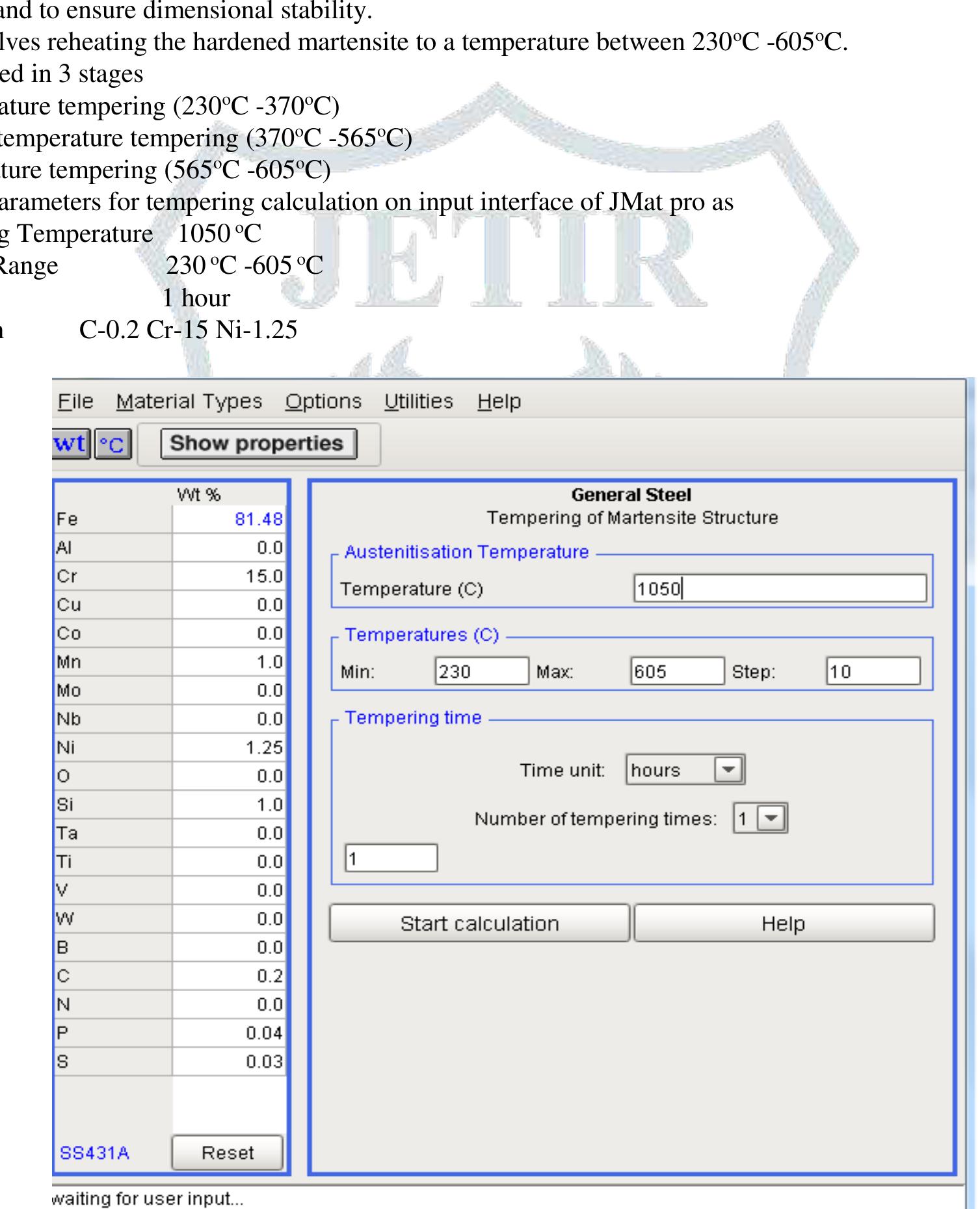 Jmat Software 1 jmat pro input interface for tempering calculations 3.2