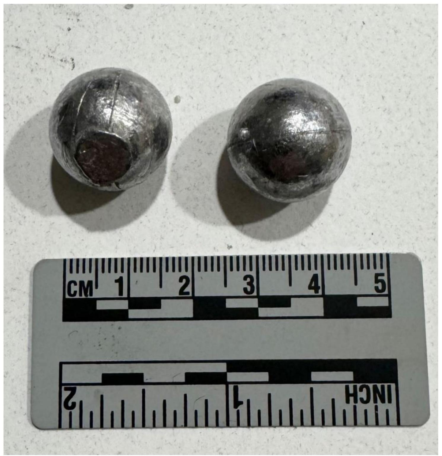 Figure 6. Lead balls used during the live-fire events. 