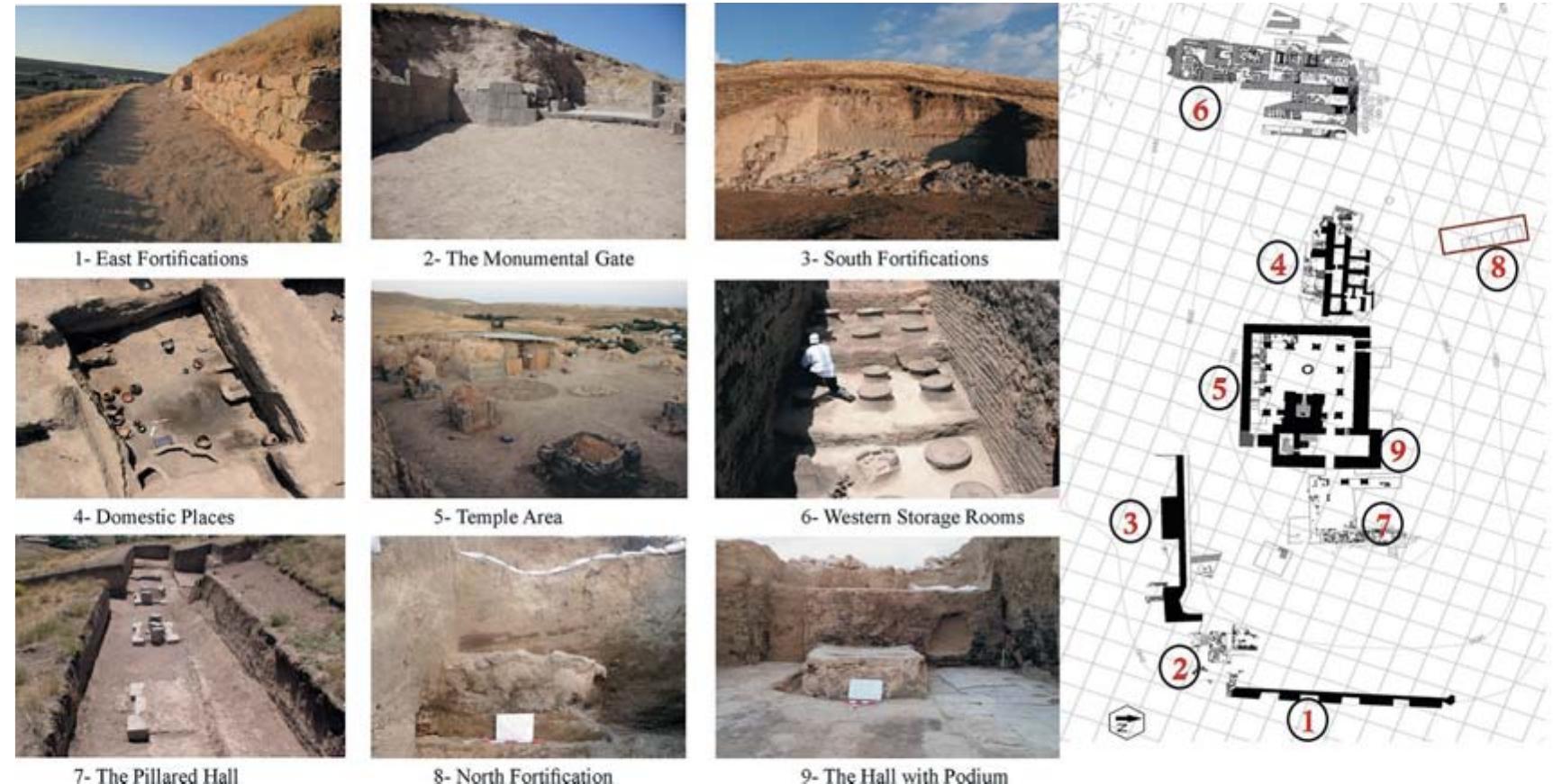 Fig. 2. The excavated areas within Ayanis Castle (Ayanis Castle Excavation Archive). 