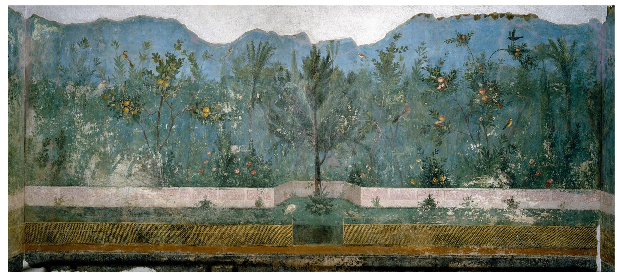 Fig.1 Garden painting in the Villa of Livia at Prima Porta. Museo Nazionale Romano, Rome, Italy; Photo © Luisa Ricciarini/Bridgema Images  The first type of planting bed (PB 3-5) found in the Great Peristyle is long and narrow (84 x 1 m) displaying a single  This paper presents the first discussion of the representa- tion of pruned plants, outlining some of the numerous ways that the plants have been pruned to create exciting effects in ornamental gardens with the aim of linking this evidence to planting layouts seen in the archaeological record. This 