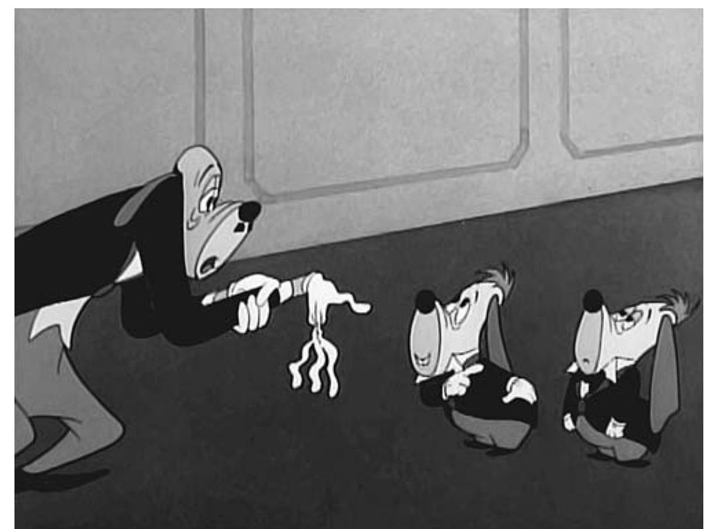 FIGURE 11.1. Drippy turns Theeves’s hand into an object in Droopy’s Double Trouble (MGM, 1951). 
