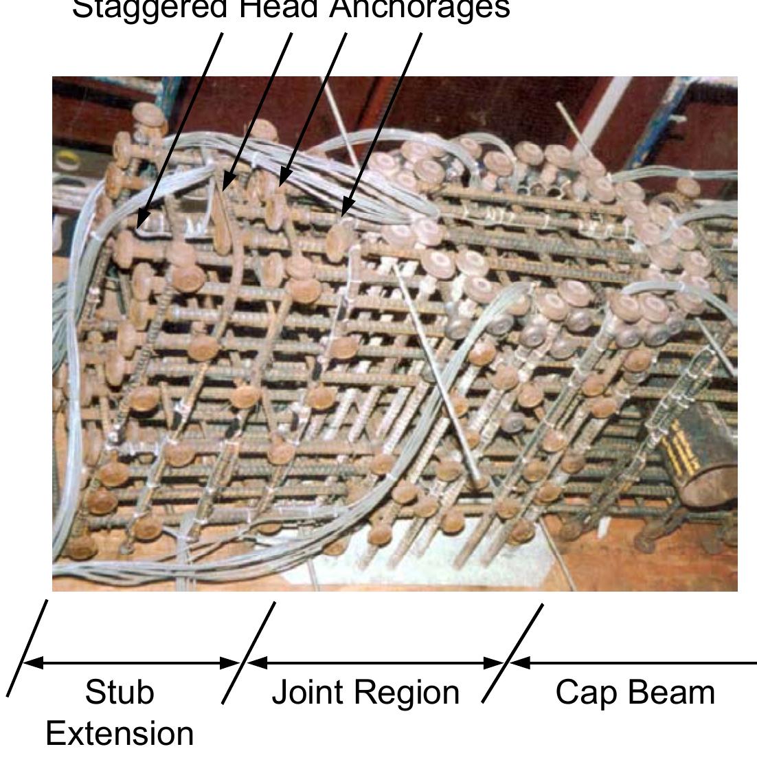 Igure 3-17: photo of cap-beam/column joint reinforcement