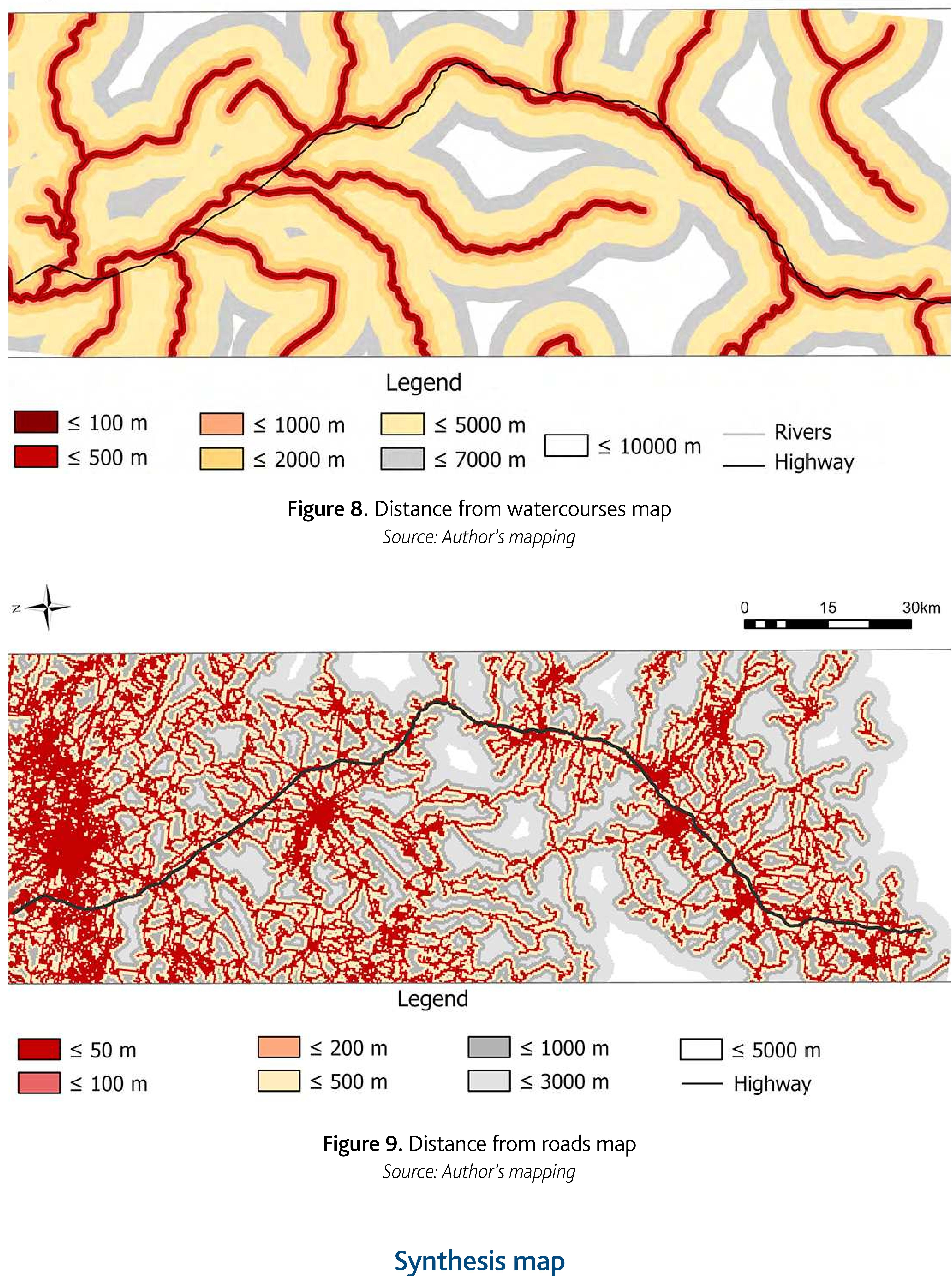Figure 9 - Landslide susceptibility mapping using GIS along