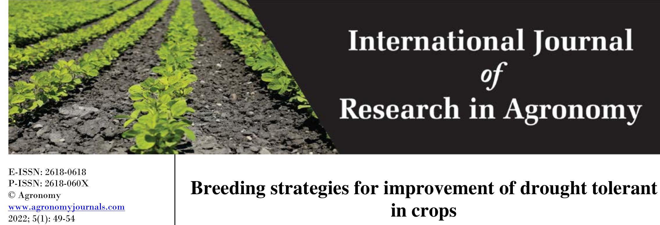 (PDF) Breeding strategies for improvement of drought tolerant in crops