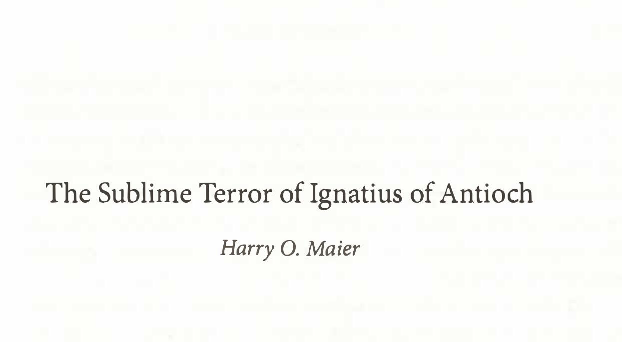 his essay focuses on the letter of Ignatius of Antioch to the Roman churct s an instance of sublime rhetoric. Specifically, it considers Ignatius’ lescription of his death by being torn apart by wild beasts and his muti: ited body as rhetoric designed to transport listeners from their everyday xperiences to the arena, to invoke in them an experience of sublime error. The letter has traditionally been dated to the later reign of Trajan. im increasingly persuaded that the letter, like the middle recension of the gnatian corpus as a whole, is largely pseudonymous and of a later date though arguments about dating and authorship do not for the most par’ ffect the argument proposed here.! Where they do affect outcomes is that 