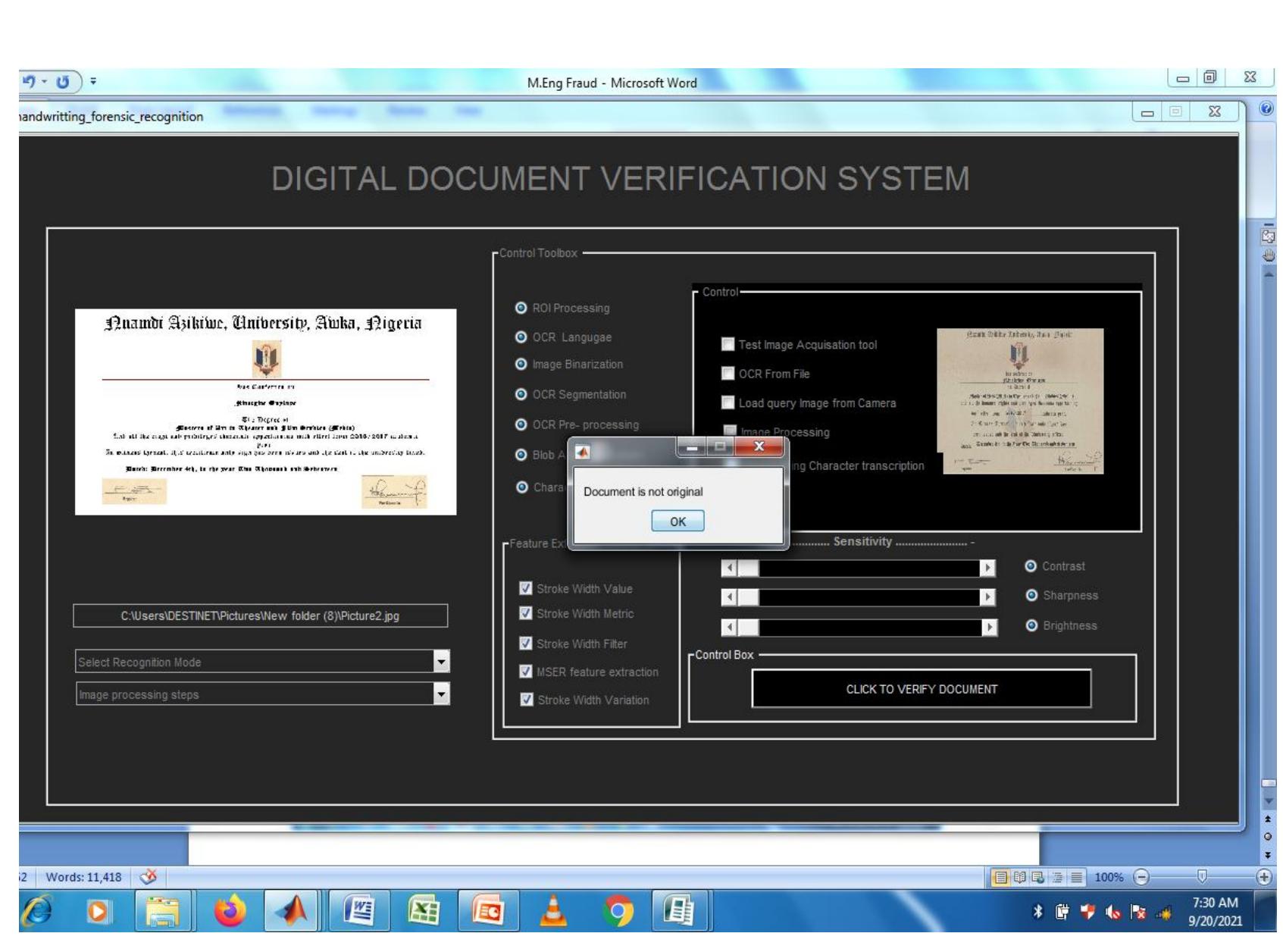 Figure 14 - Document Verification System for Fraud Detection