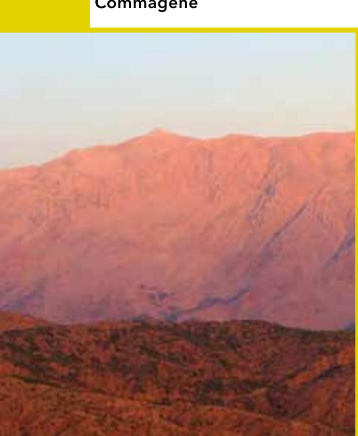 View of the Ankar Mountains with Nemrut Dag (to the left) from Direk Kale. 