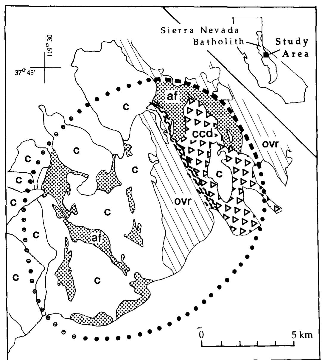 Ovr Map Geologic map of the minarets caldera and nearby areas: ced,