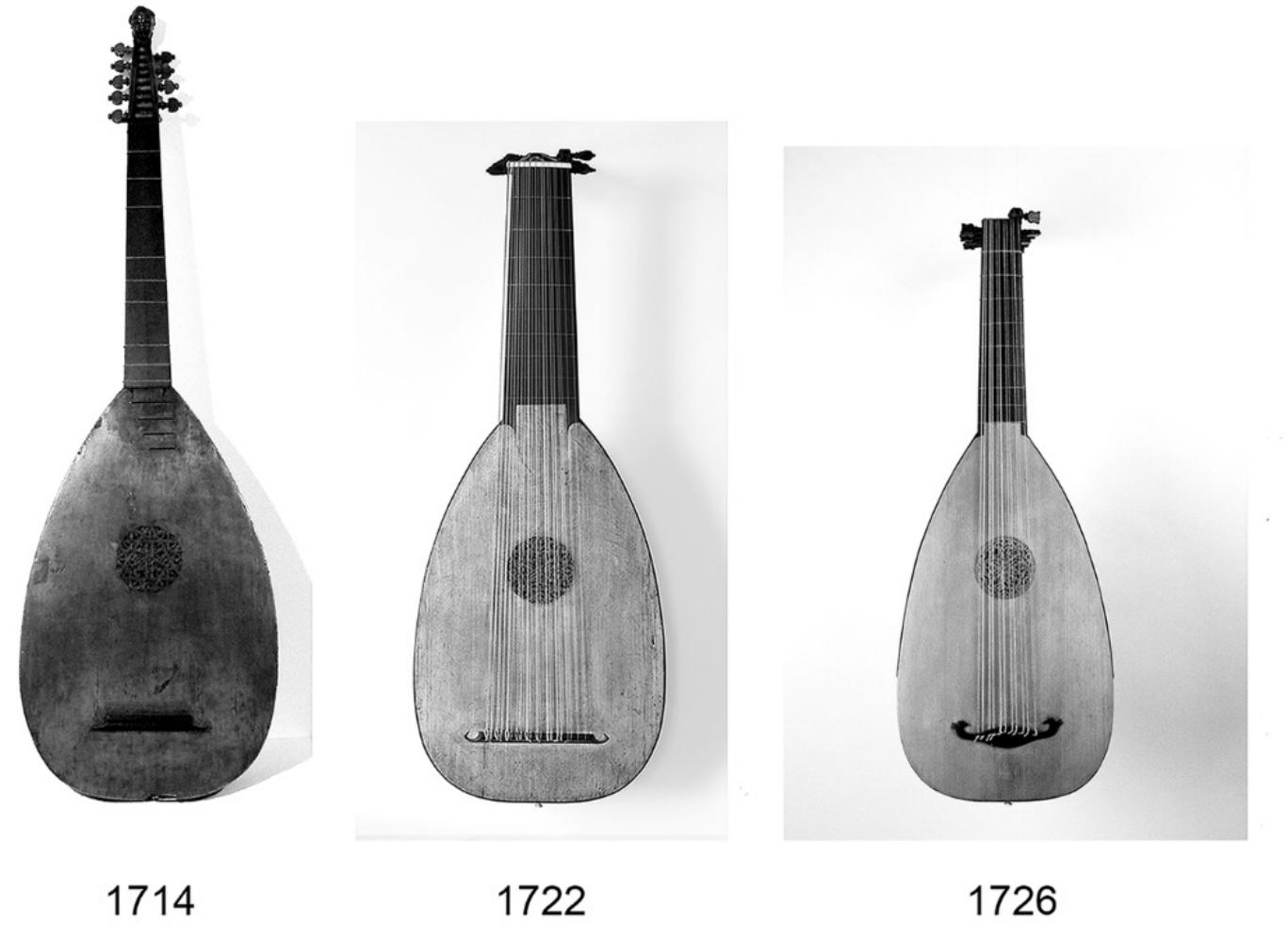 The calichon from 1714, the 11-course lute from 1722, the