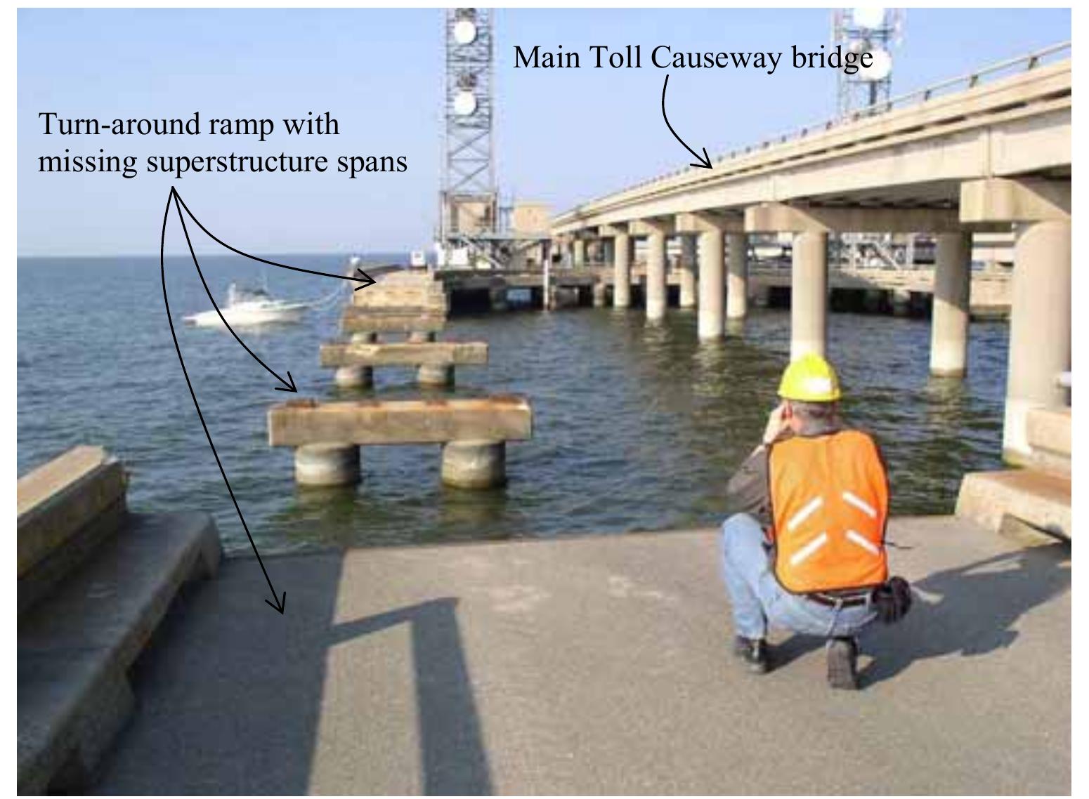 Missing Ramps -34 toll causeway turnaround bridge ramp failures (photo