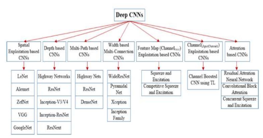 Recent taxonomy of deep cnn architectures [29].