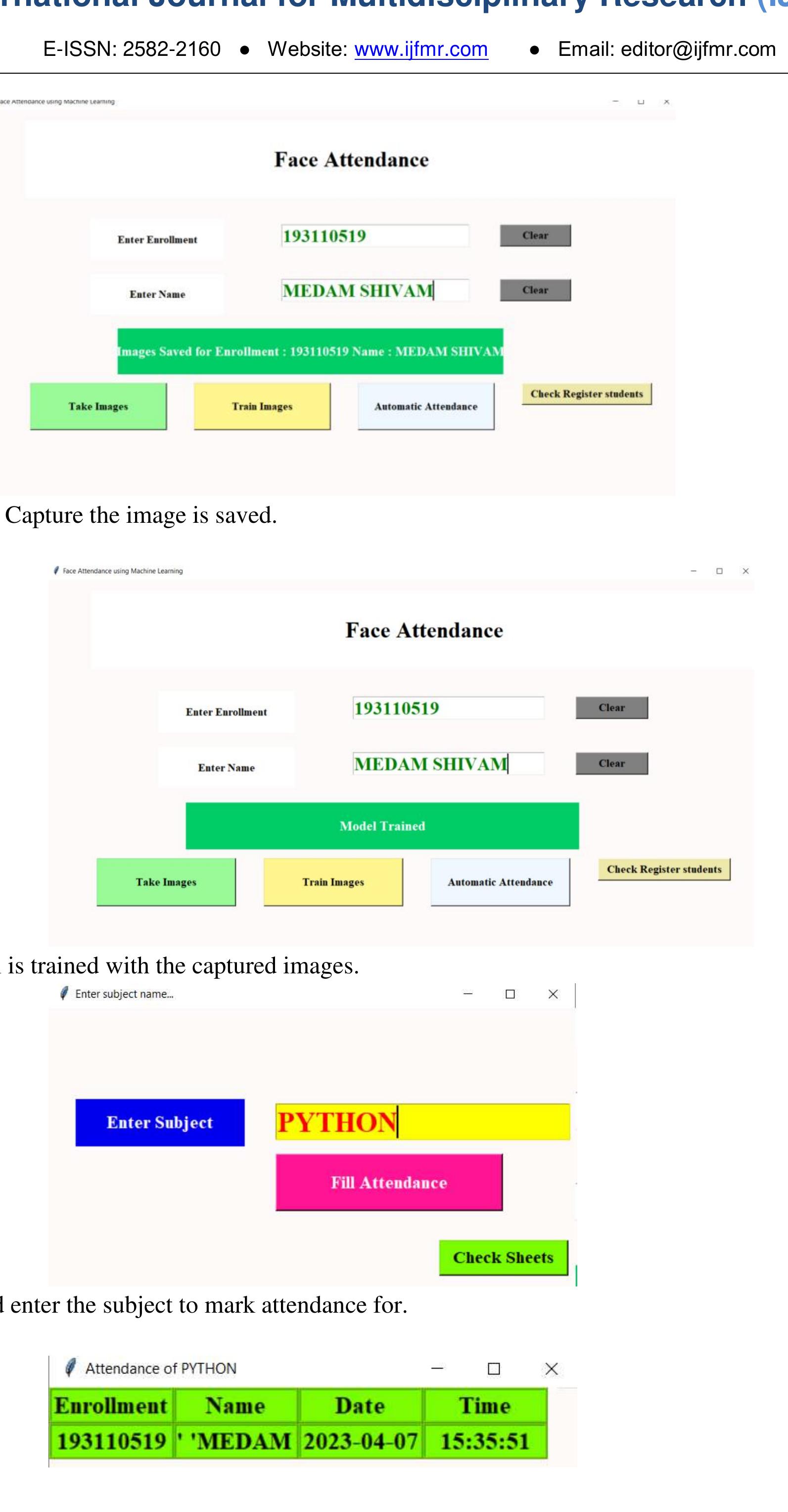 (PDF) Real Time Face Attendance System Using ML