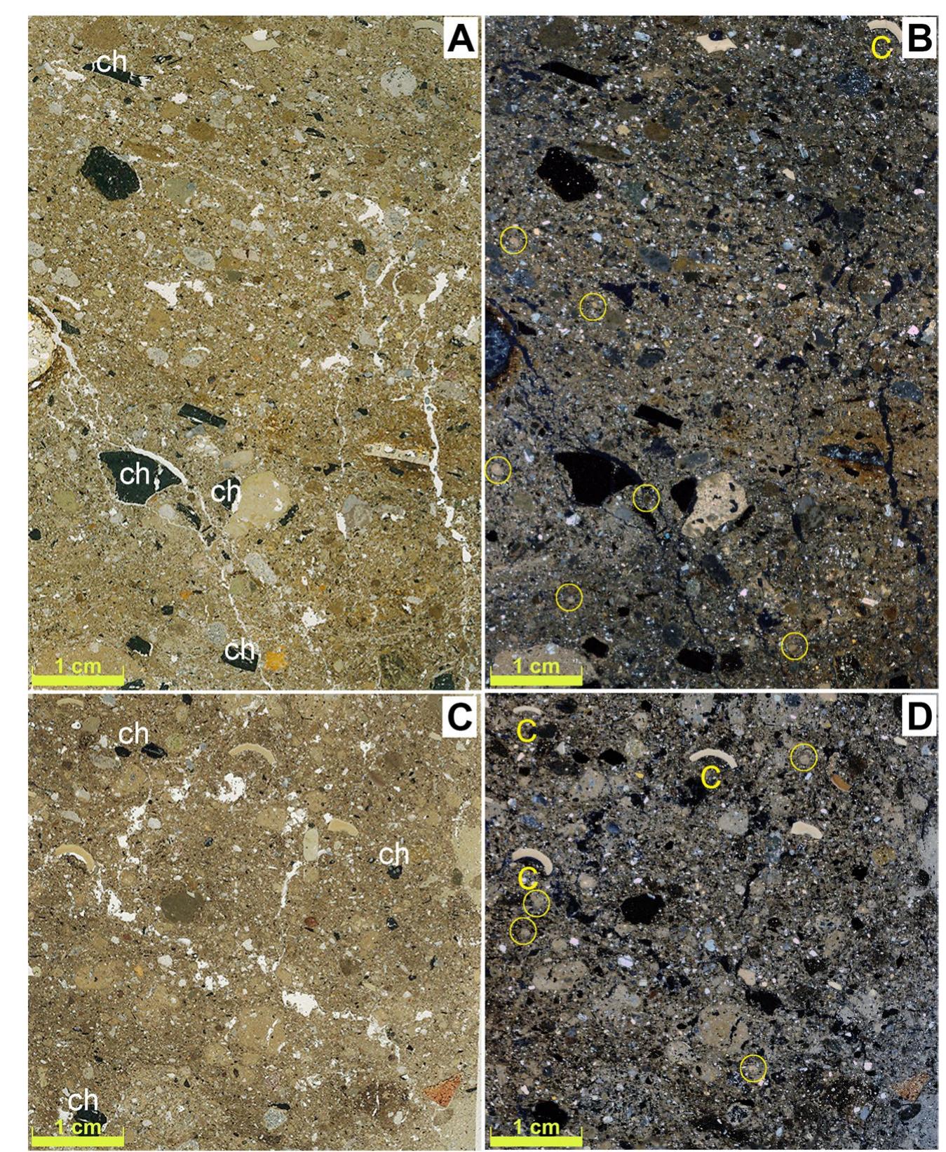 strategies for incorporating plant fragments into the con- struction materials.  The first strategy was to exploit nearby sediments already containing plant fragments. Some of the non-archaeological deposits nearby and also some buried beneath the settle- ment contain abundant humified organic material, similar to peat. The analyses show that some of the kerpi¢ and mortar samples contain very similar humified plant fragments. It seems that these fragments were either unintentional plant inclusions, or the occupants of the site specifically selected this plant-rich sediment for the Level 5 constructions.  A second strategy was to add plant fragments which were deliberately mined from anthropogenic refuse available on- site. The micromorphological analyses of both open space and midden areas show that discarded plant fragments as well as charcoal are common in these places, sometimes interbedded with thin layers of dung (Mentzer 2018). Recy- cling of anthropogenic wastes as construction material pre- sented the added benefit of ready-made vegetal temper in Levels 4 and 3. 