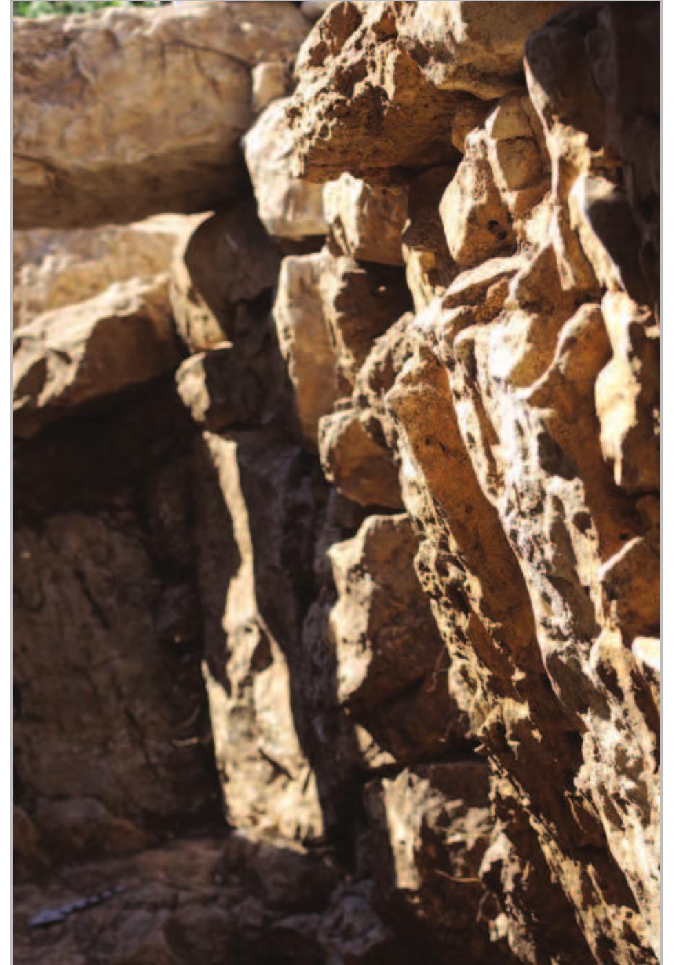 Fig. 15- Area 2/3: view from the north towards the original entrance closed with a stone slab. 