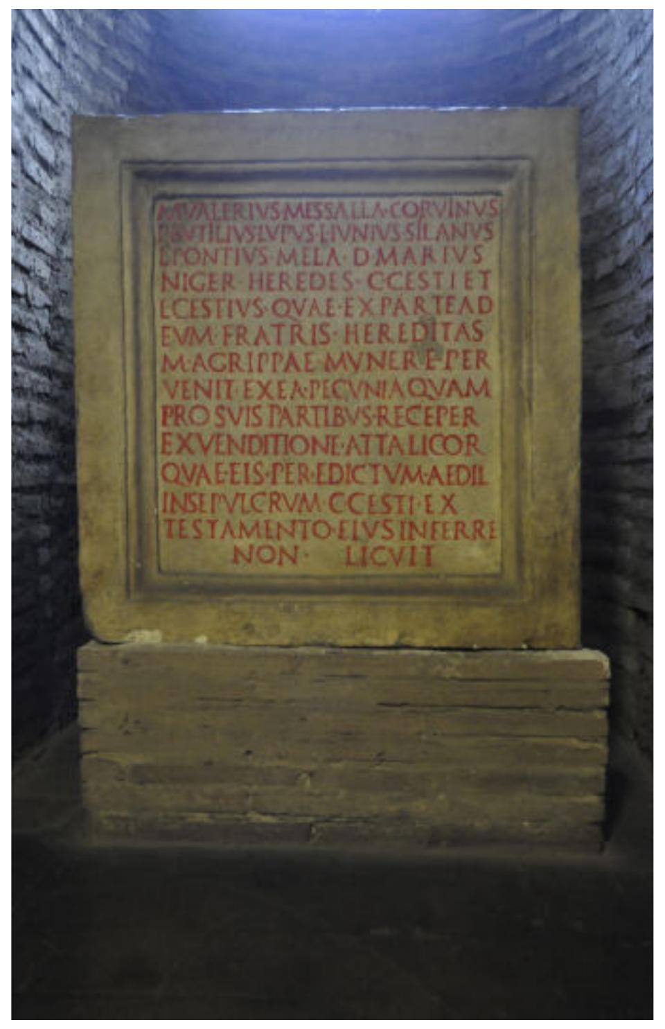 8. rome, pyramid of caius cestius. an inscription (cil vi,
