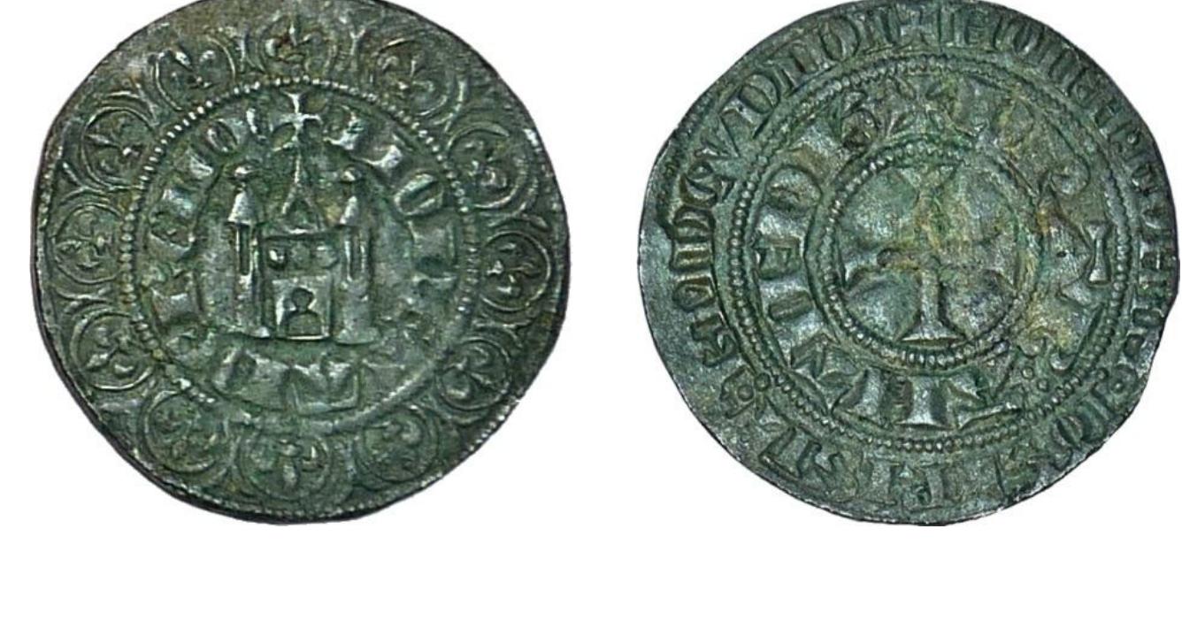 Figure 1: ‘Dendermonde’, gros tournois, ex hoard Leuven ‘1962’ (Coin Cabinet, Royal Library of Belgium, Brussels, 2012-108; photos: J.-C. Martiny; scale 200%) 