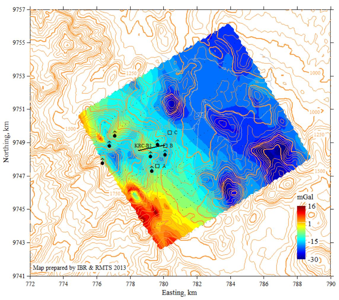 -6: complete bouguer anomaly map (2.67 gr/cc) the complete