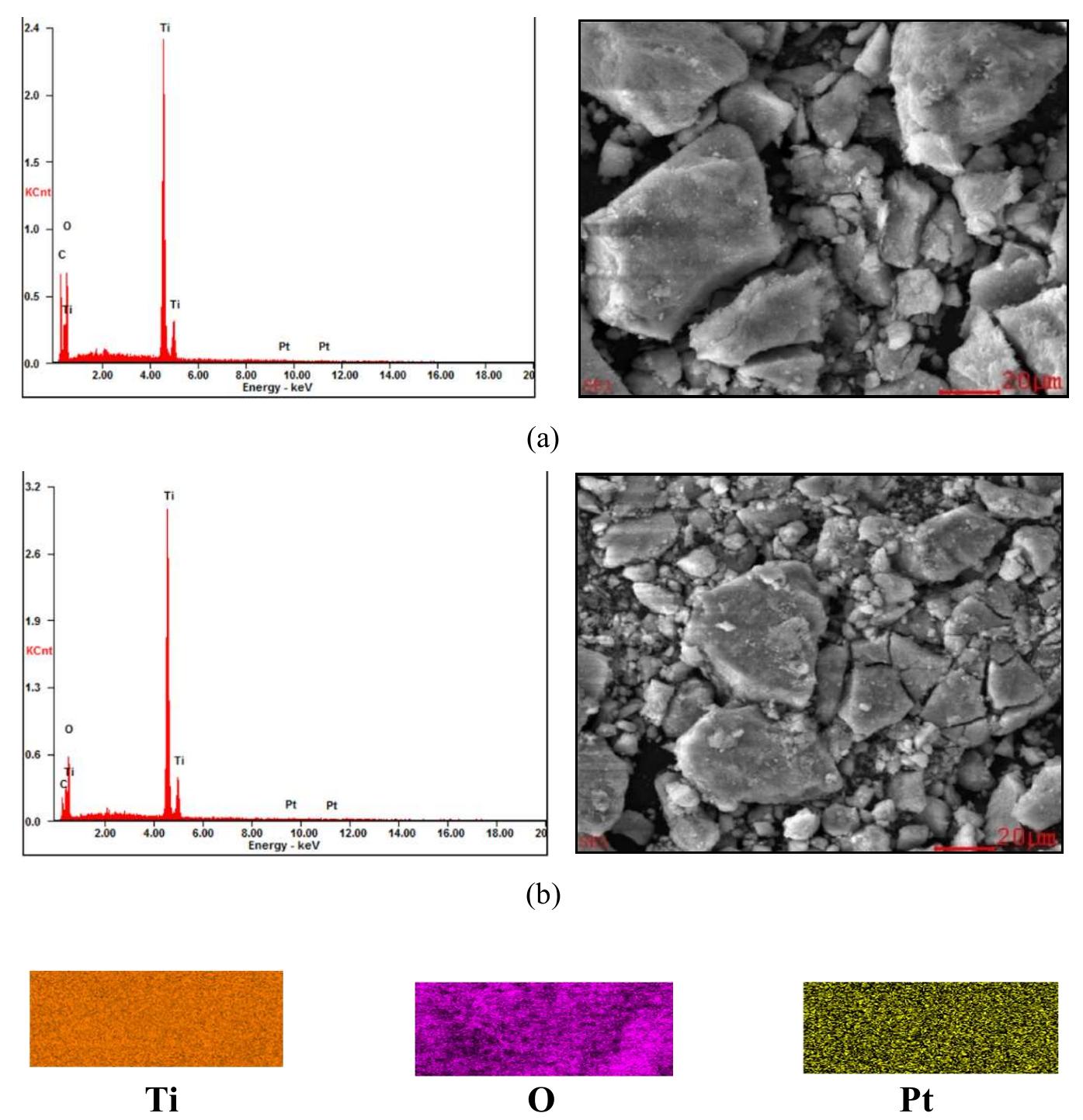 The edx spectra and elemental mapping of pt-tnp with | wt%