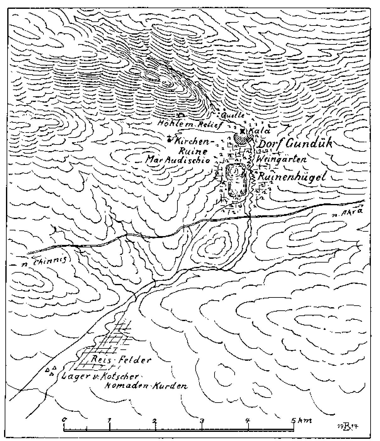 long to the same scene. It is less weathered than the others, but the details are obscured by calcium carbonate deposits left by water trickling down the face of the rock. The figures stand on an approximate ground-line, but no frame is visible above or to the sides.  deposits left by water trickling down the face of the rock. 