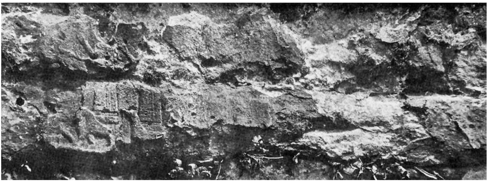 Fig. 48: Khanes: Rider Relief, gods. Photograph: Bachmann, May 1914. Bachmann (1927, Taf. 20, detail) 