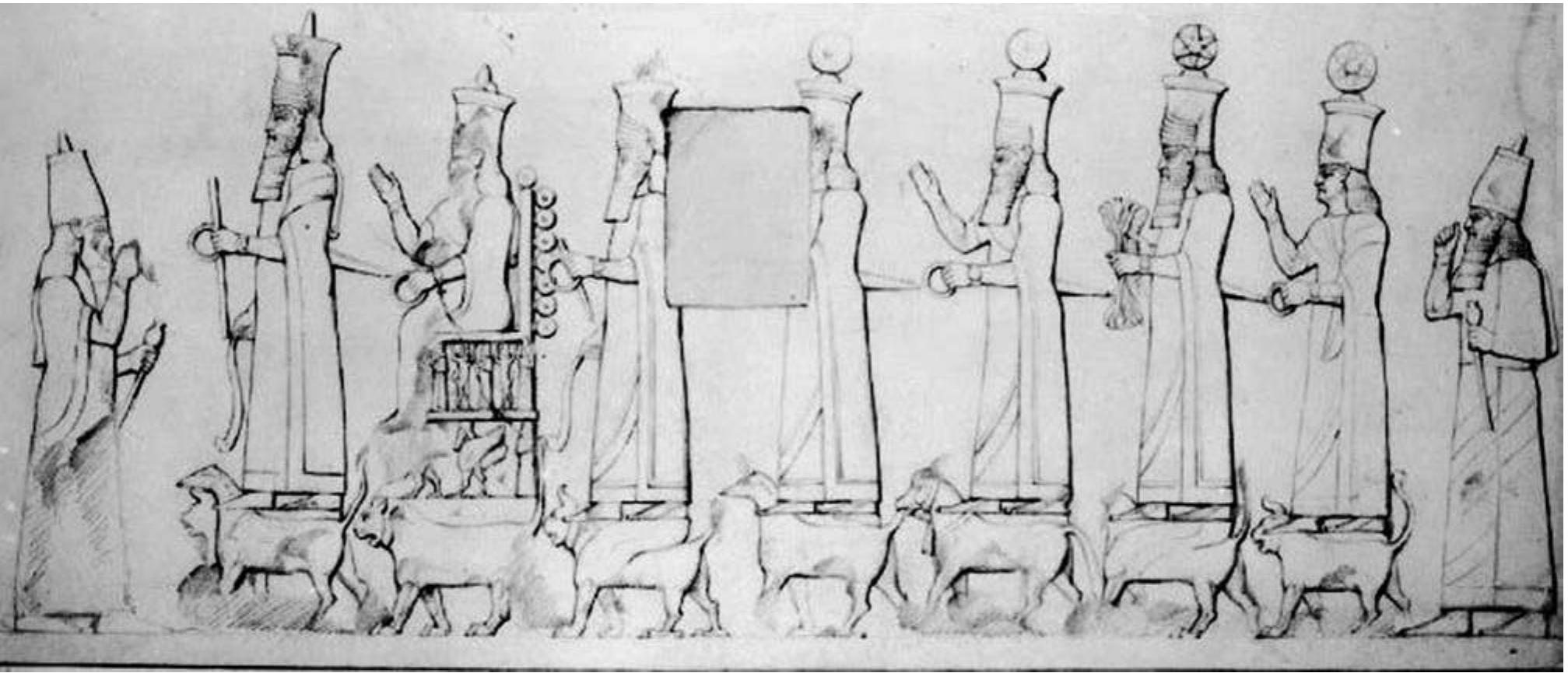 Fig. 50: Maltai: Panel 3. Drawing: T. S. Bell, 1851 (Original Drawings II, 28). © Trustees of the British Museum 
