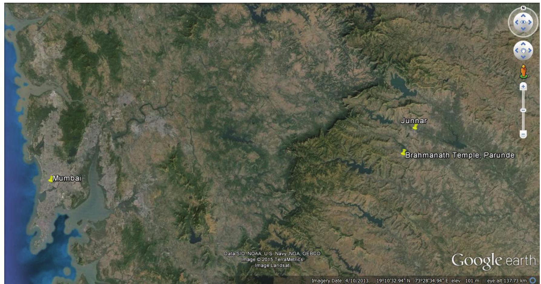 Figure 1: Location of Brahmanath Temple, Parunde 