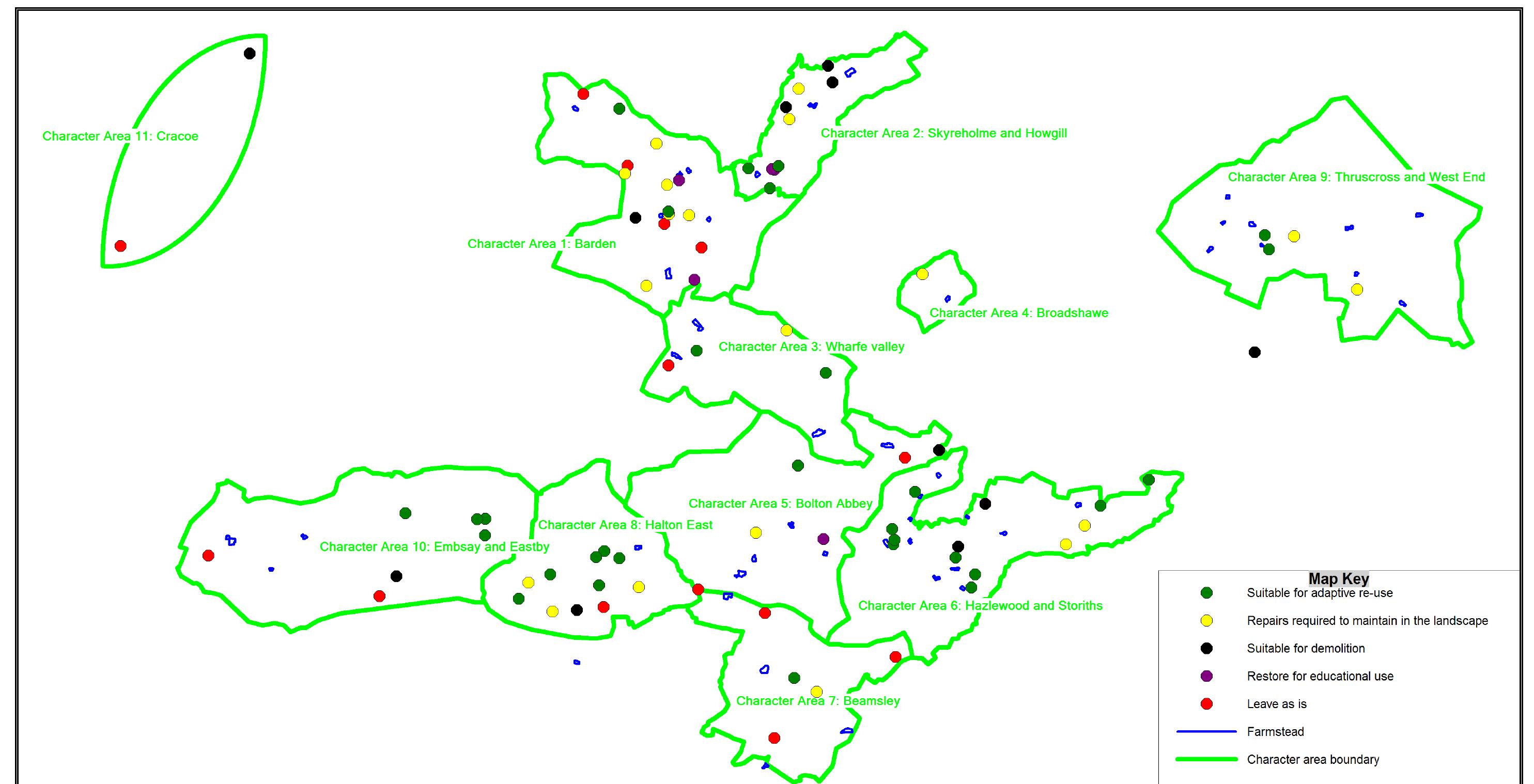 Overview map of the whole estate divided into character