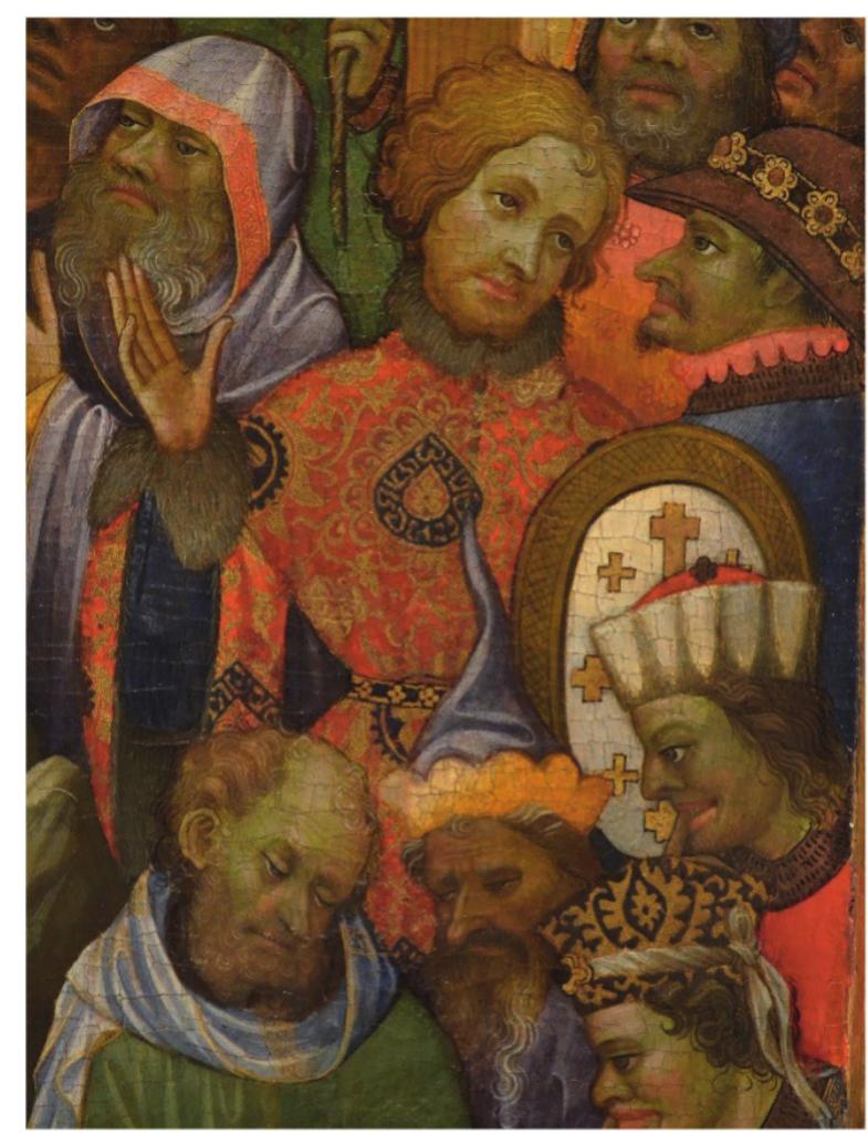 Fig. 2. Miquel Alcanyis, Altarpiece of the Holy Cross, c. 1410, Museo de Bellas Artes de Valencia, inv. 254. Detail (© Photo authors) 