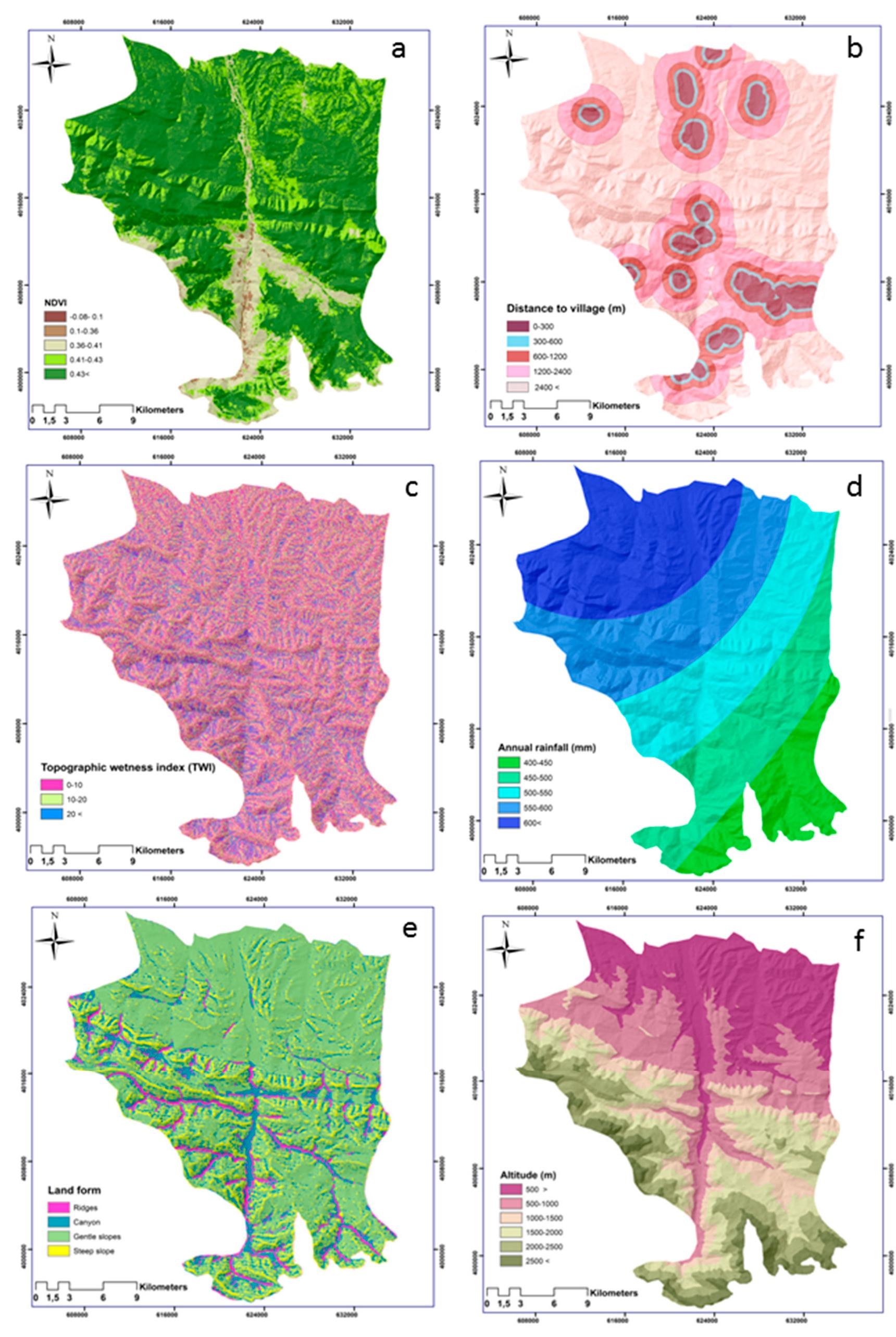 Figure 3 - Forest fire susceptibility and risk mapping using