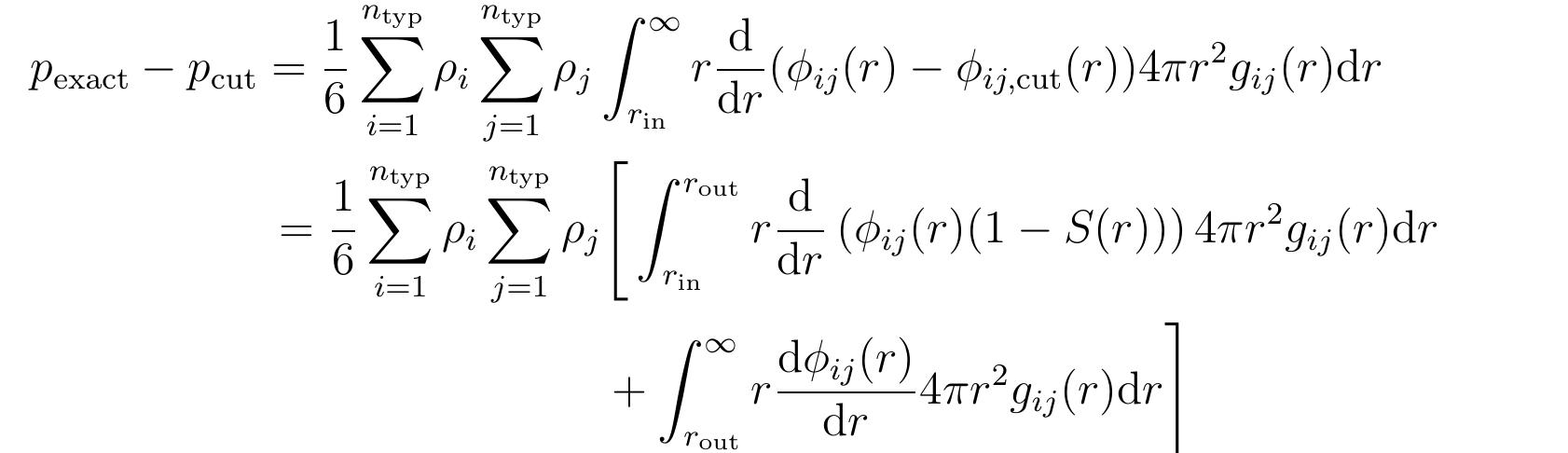 Where i and j run over the atom types, g;;(r) is the
