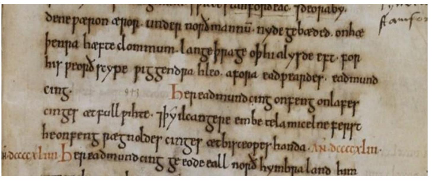 gap left in the C-text at 942 identifies it as a discrete unit of information: 