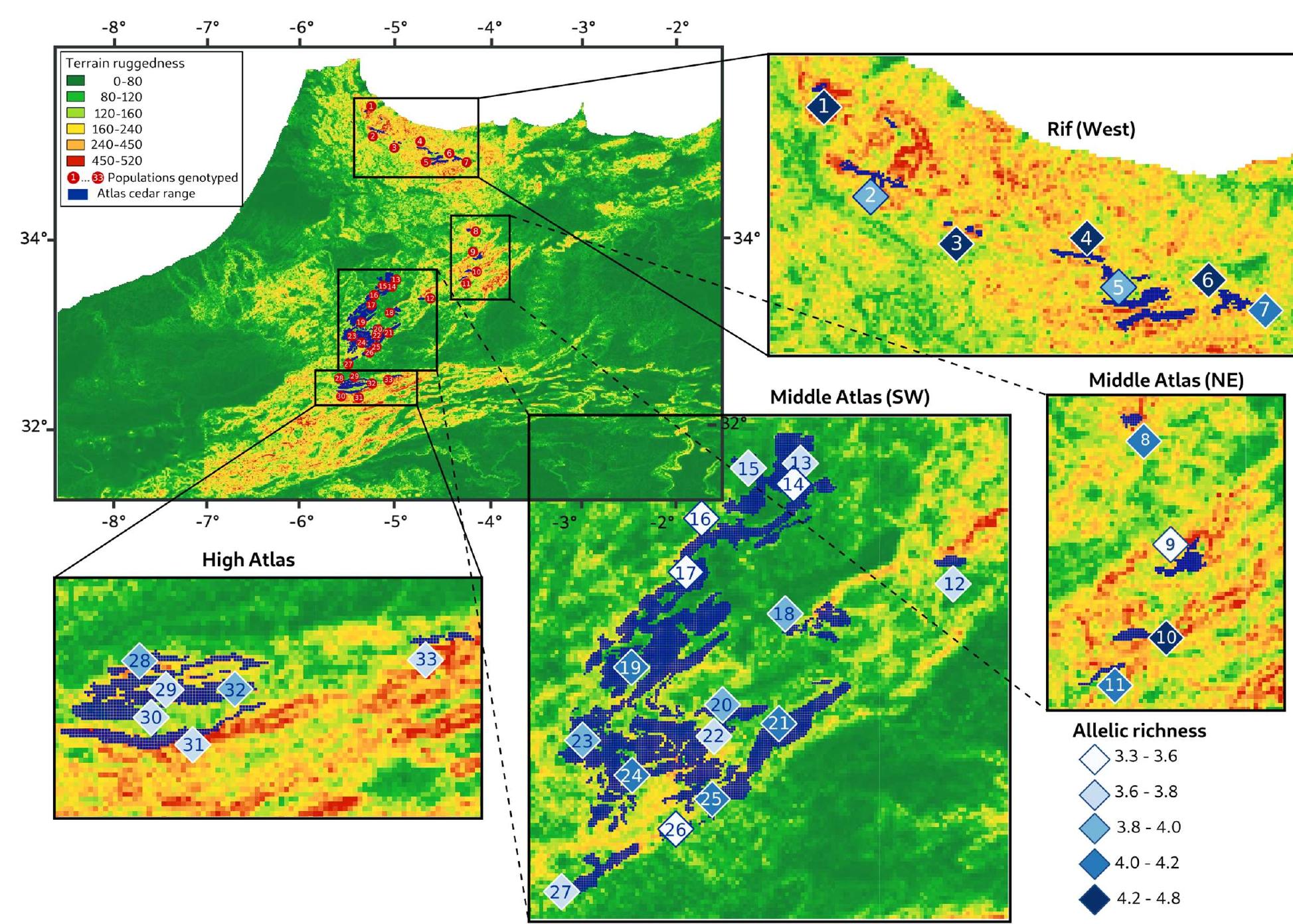 High Ruggedness (PDF) Priority conservation areas for Cedrus atlantica in the Atlas ...
