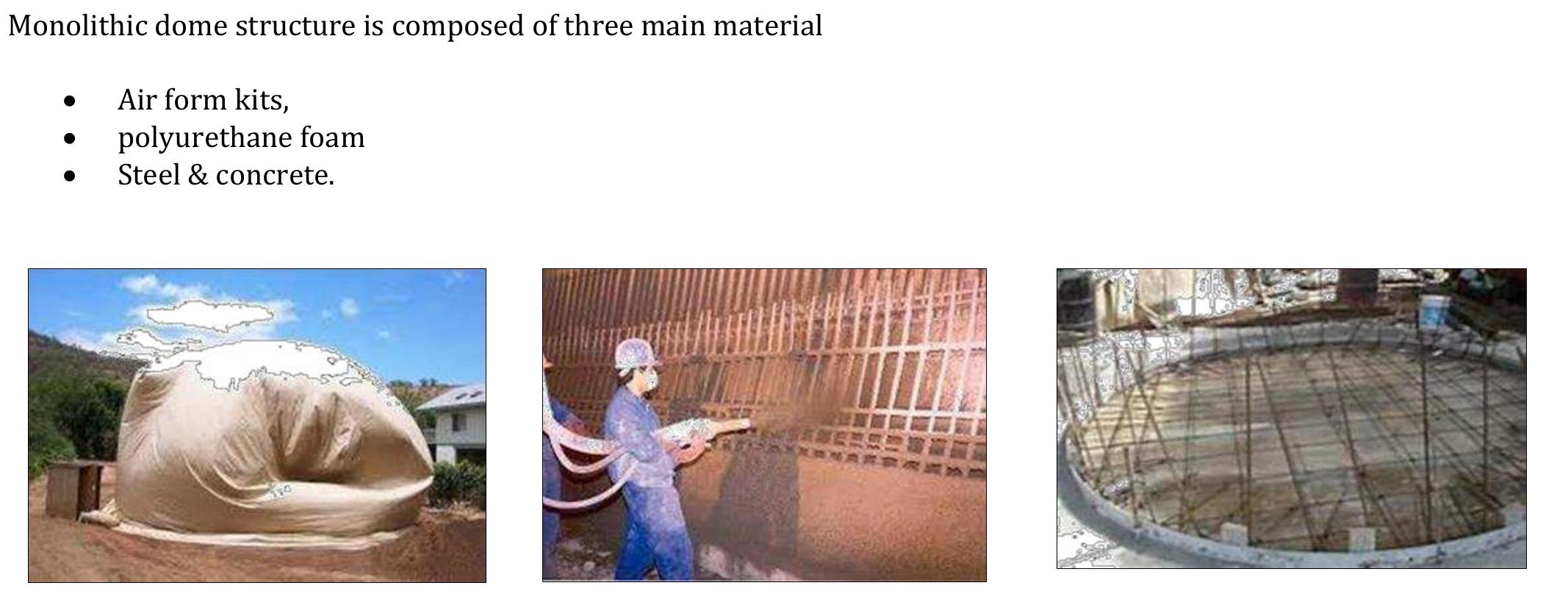 4. materials used for monolithic dome figure 3 air form