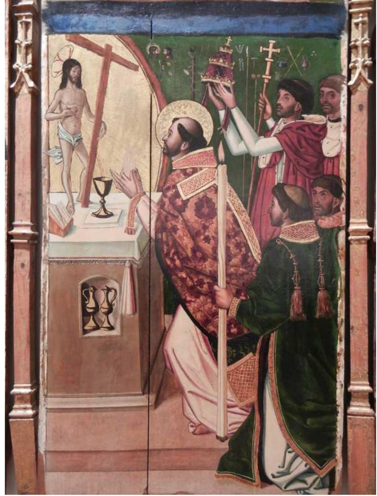 Figure 1. Maestro de Paredes de Nava (possibly Juan de Nalda, disciple of Pedro de Berruguete), Retablo de la Misa de San Gregorio (detail), early sixteenth century. Museo de Santa Cruz, Toledo. (Photo: by the author) 