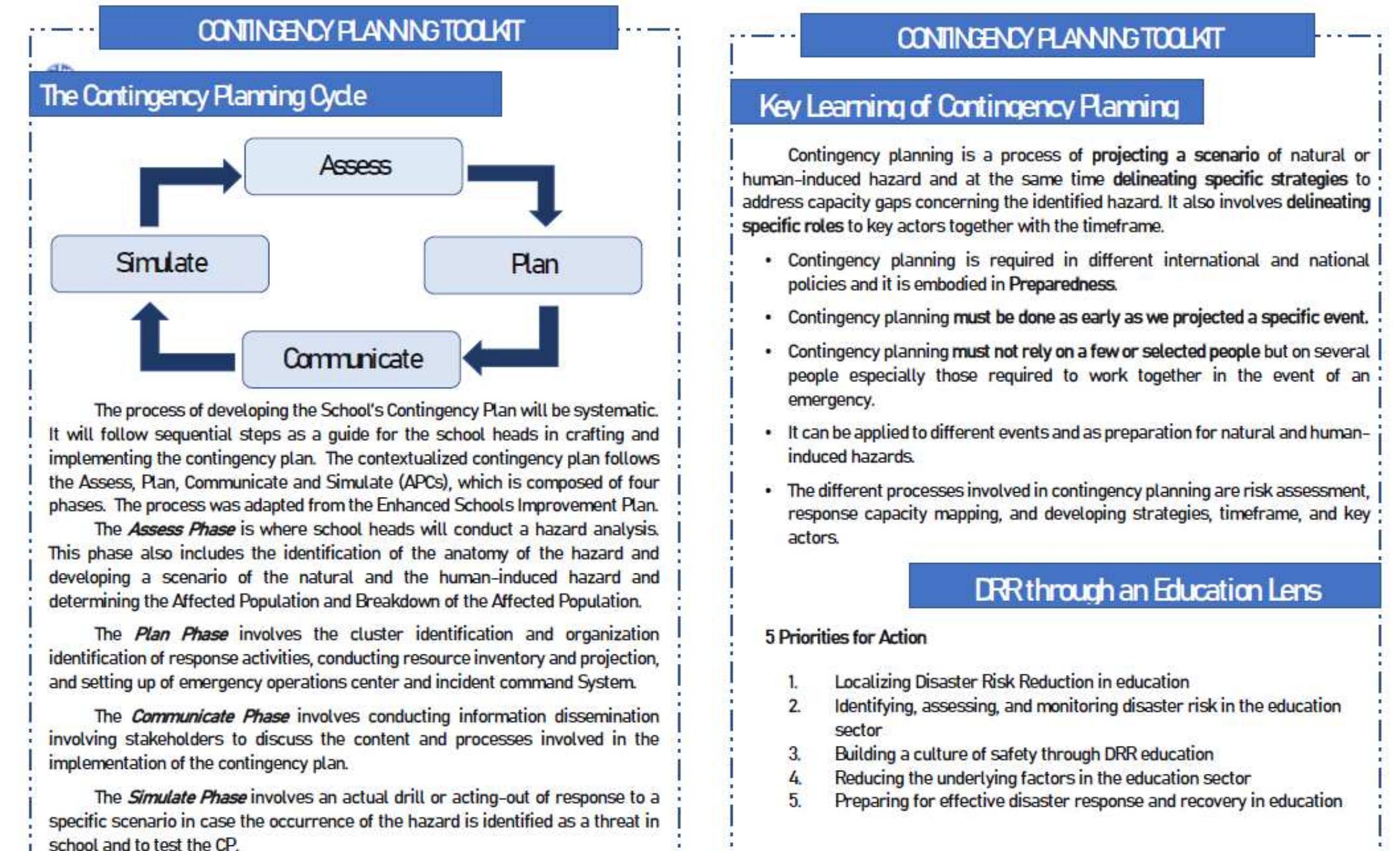 (PDF) Contextualizing Contingency Management Plan: A Disaster Risk ...