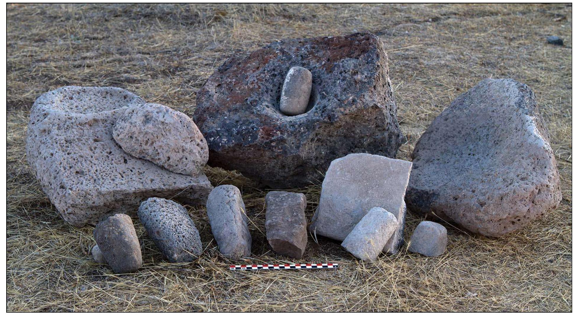 Figure 9. Groundstone tools excavated at Balik: (figure by Balikl: research project). 