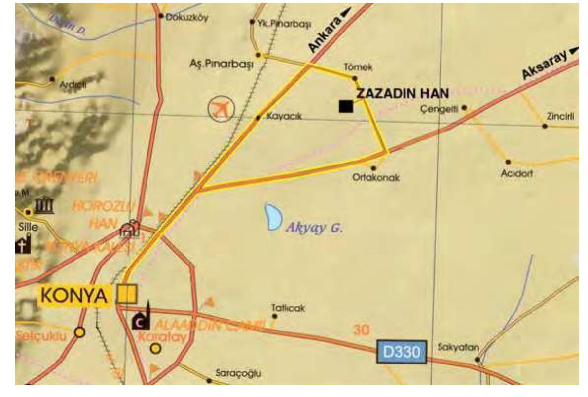 Fig. 3.1. Location of Zazadin Han ! 