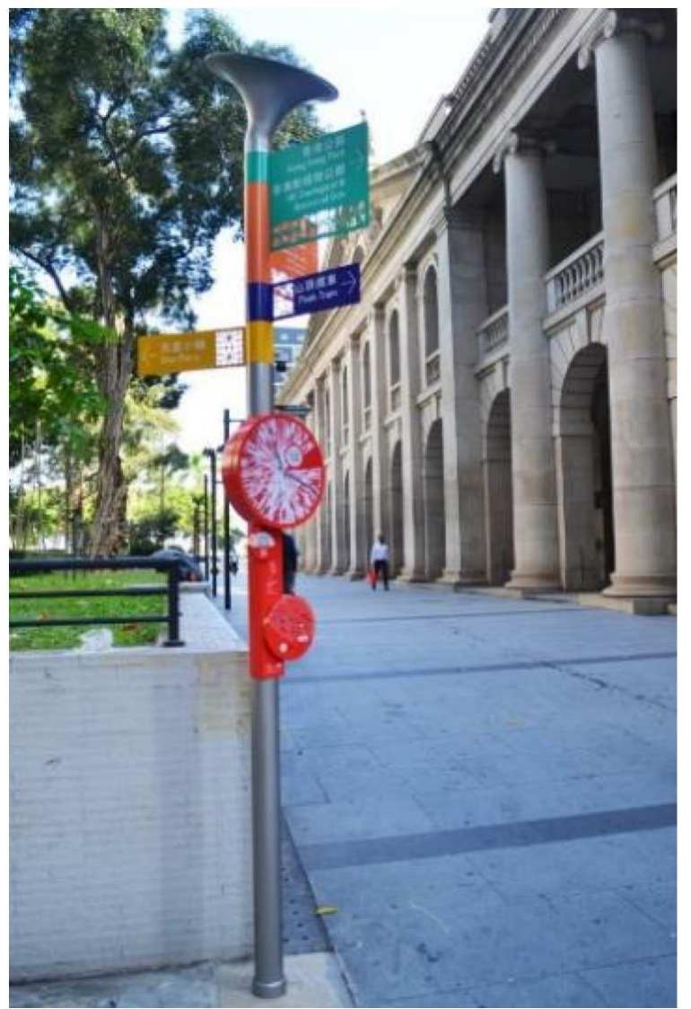 The ‘city in time’ ar mobile app. an ar marker installed on