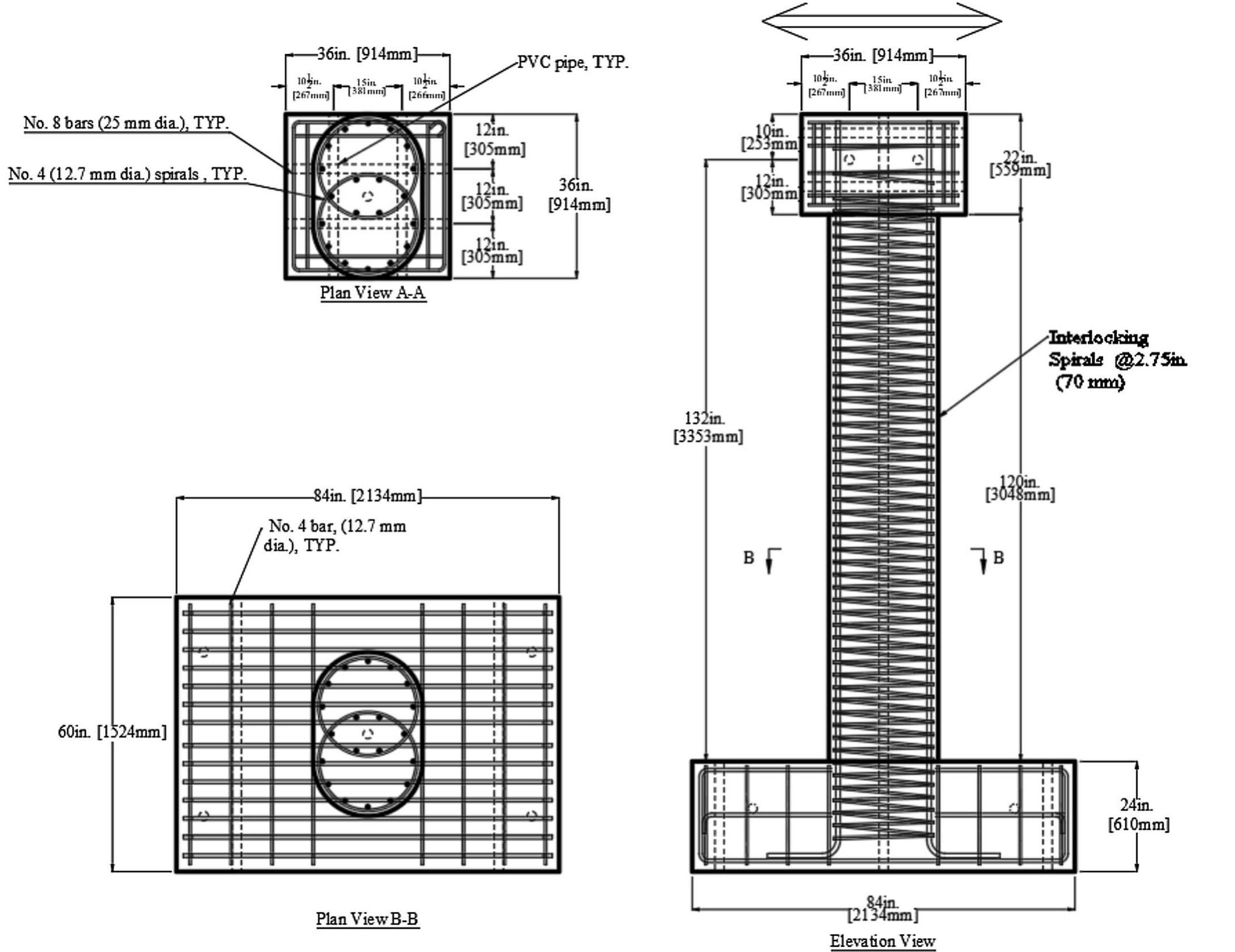 Geometry and reinforcement details of as-built columns [8].