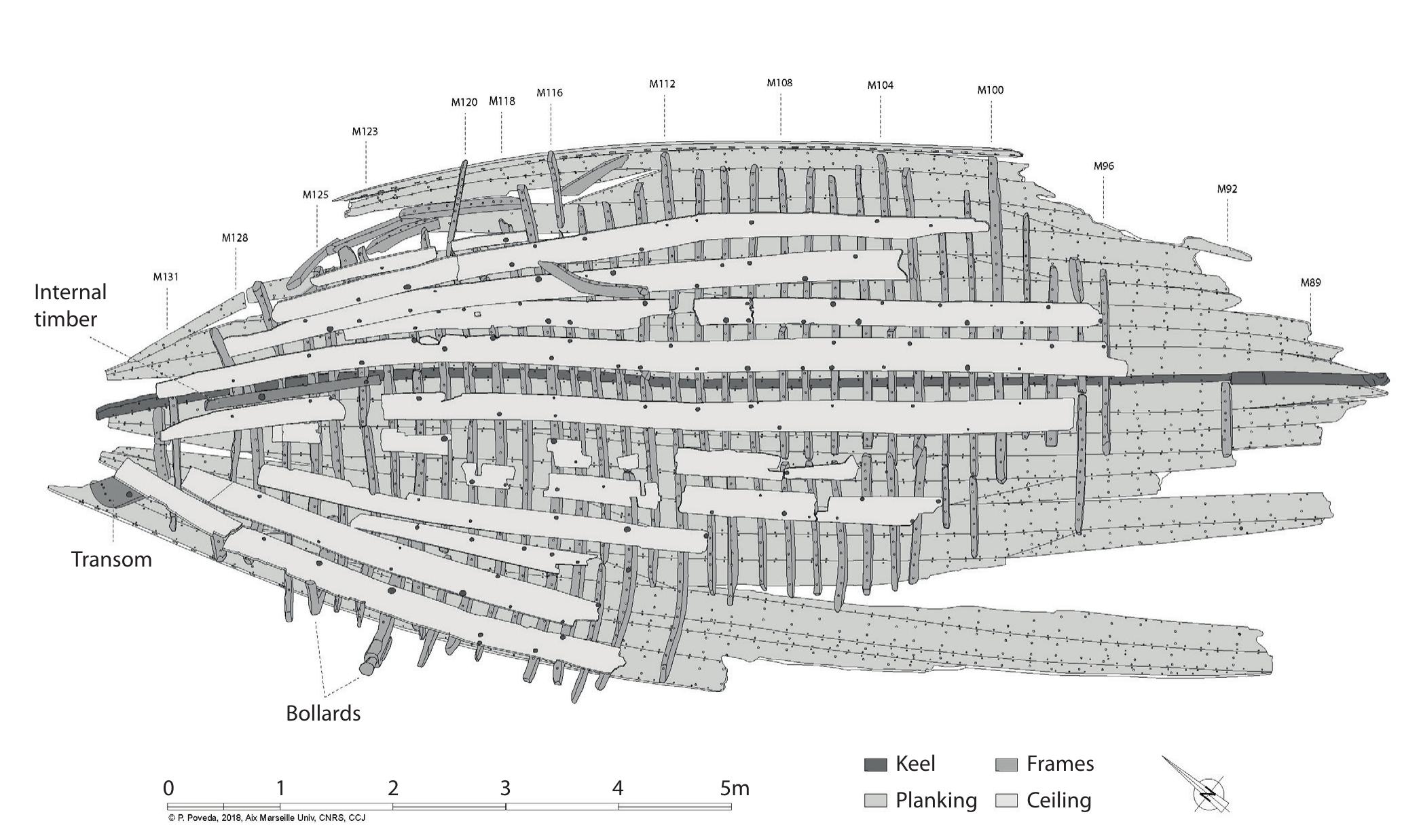 Figure 5.12. Plan of Isola Sacra 1. (Survey: G. Luglio; Drawing: P. Poveda, Aix Marseille University, CNRS, Centre Camille Jullian.) 